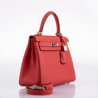 Hermes Kelly 25 Retourne Rouge Pivoine Togo