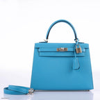 Hermes Kelly 25 Sellier Bleu du Nord Epsom