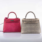 Hermes Kelly 25 Sellier Fuchsia Lizard
