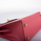 Hermes Kelly 25 Sellier Rose Lipstick Tadelakt