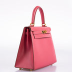 Hermes Kelly 25 Sellier Rose Lipstick Tadelakt