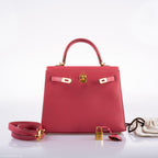 Hermes Kelly 25 Sellier Rose Lipstick Tadelakt