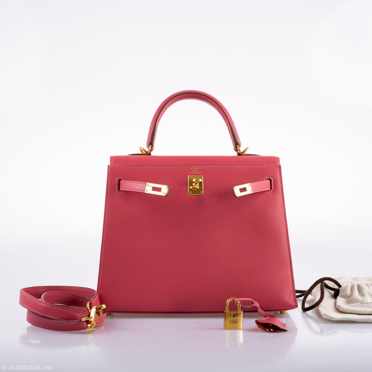 Hermes Kelly 25 Sellier Rose Lipstick Tadelakt