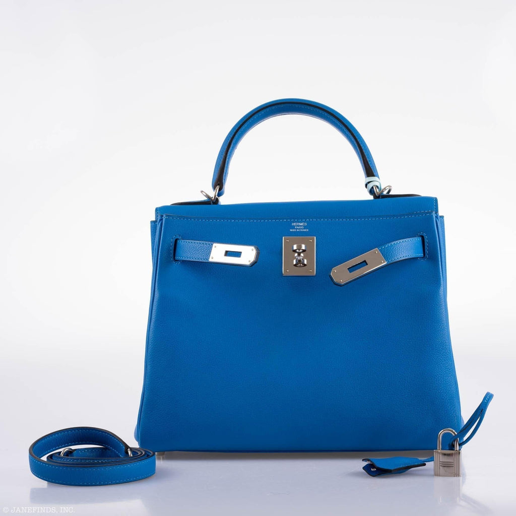 Hermes Kelly 28 Retourne Blue Hydra, product detail view 8