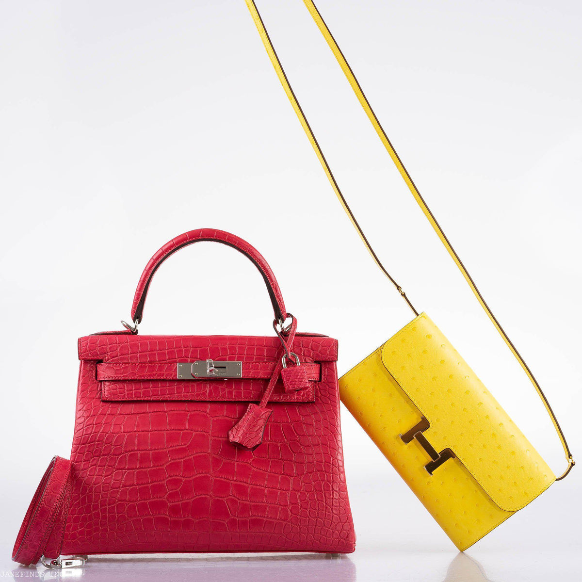 Hermes Kelly 28 Retourne Rose Extreme Matte Alligator, product detail view 12