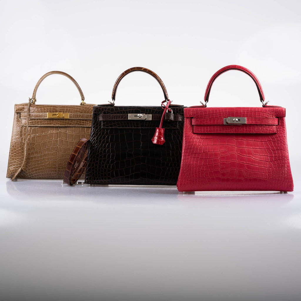 Hermes Kelly 28 Retourne Rose Extreme Matte Alligator, product detail view 14