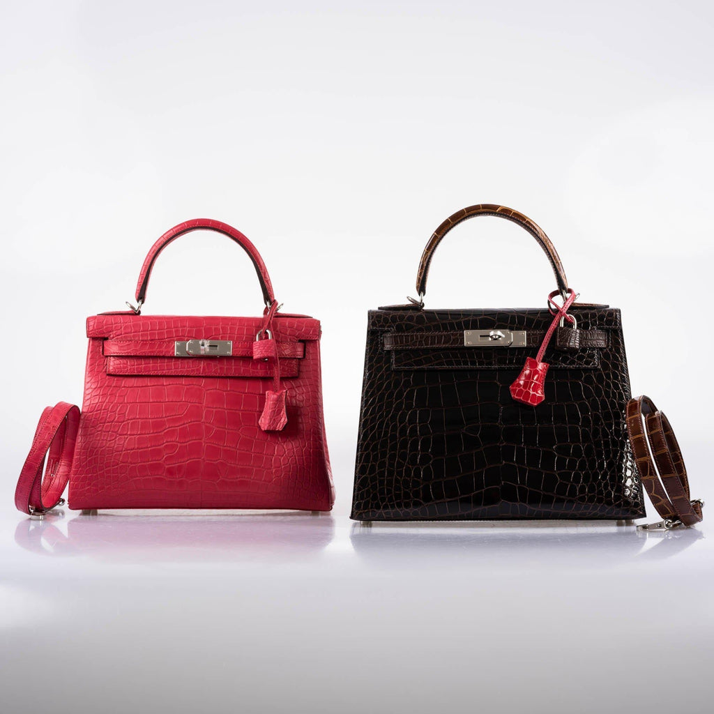 Hermes Kelly 28 Retourne Rose Extreme Matte Alligator, product detail view 15