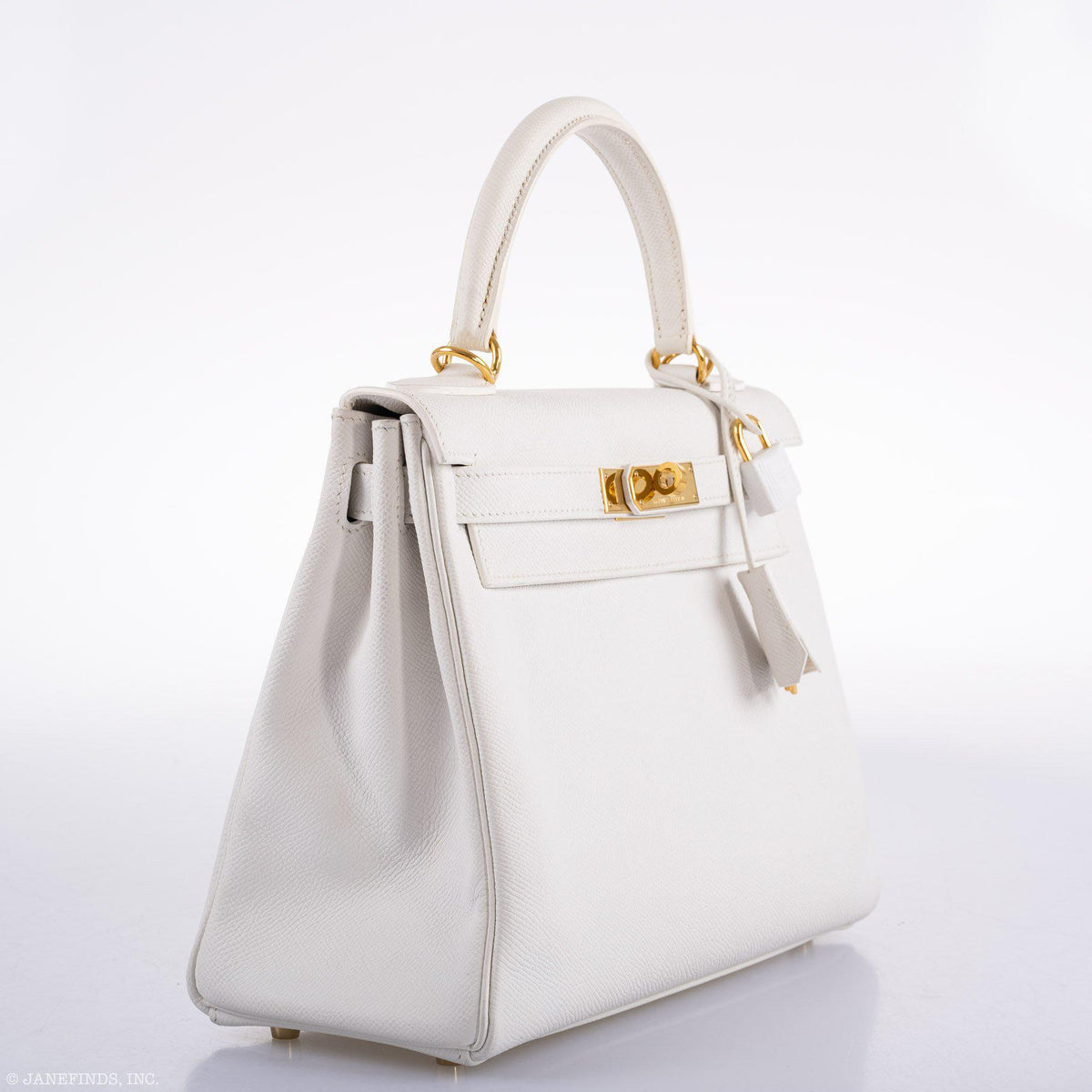 Hermes Kelly 28 Retourne White Epsom, back view