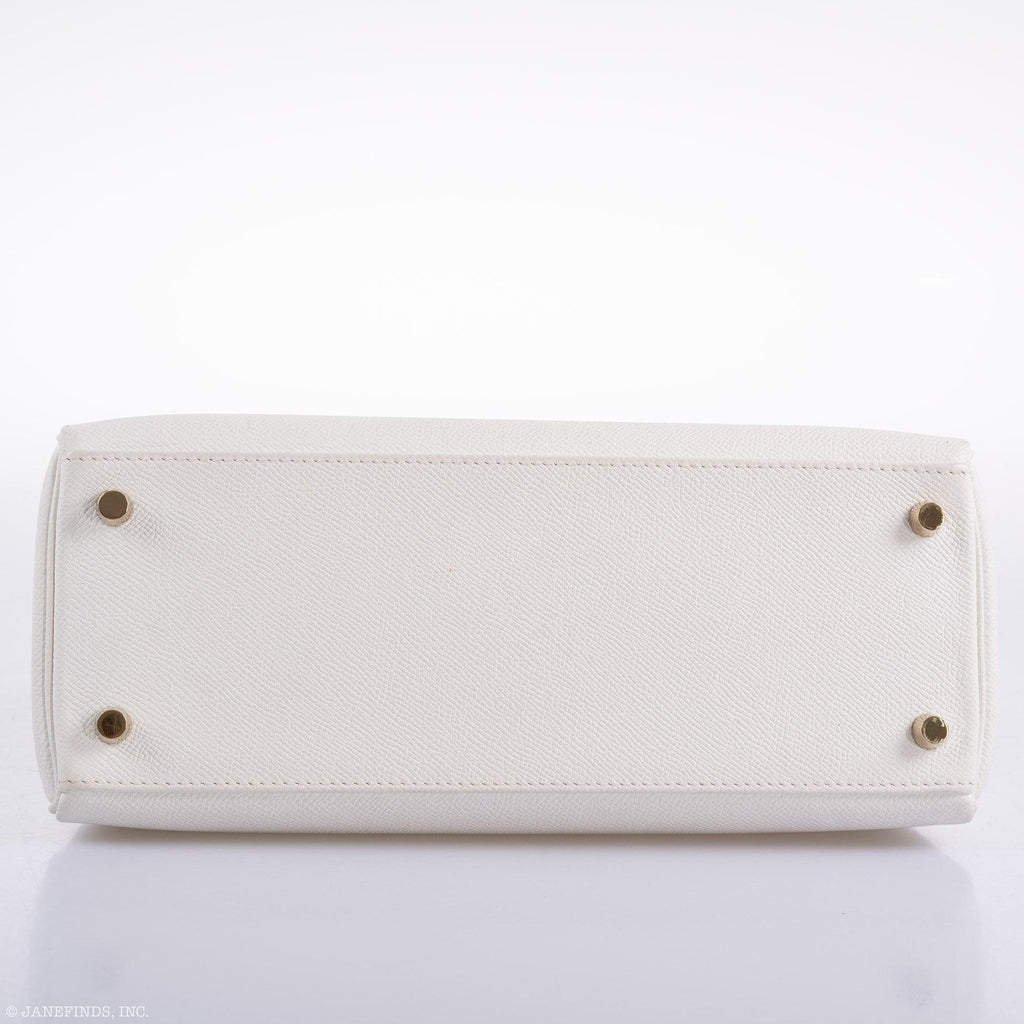 Hermes Kelly 28 Retourne White Epsom, product detail view 5