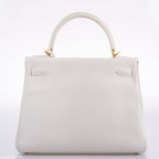 Hermes Kelly 28 Retourne White Epsom, product detail view 6
