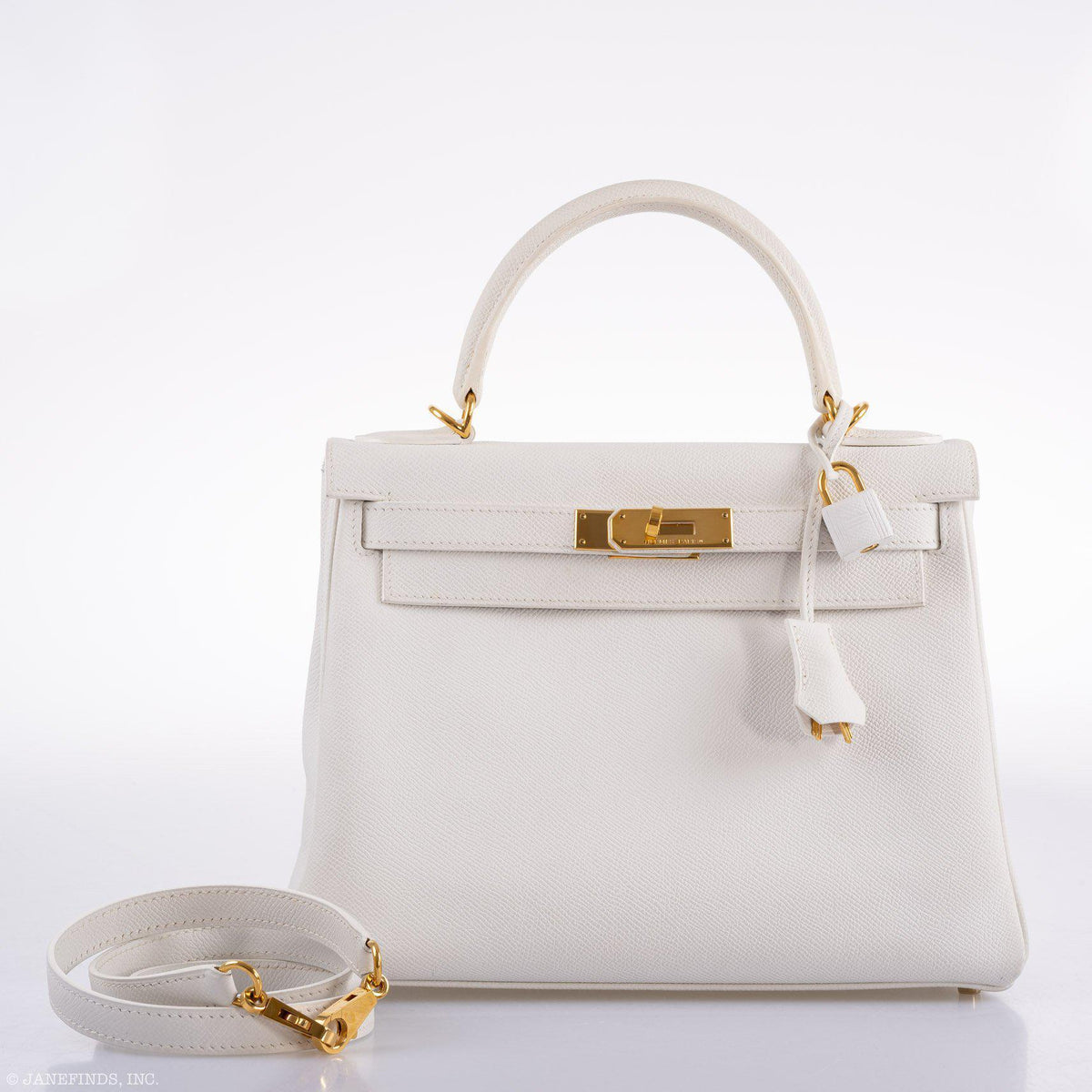Hermes Kelly 28 Retourne White Epsom, product detail view 7