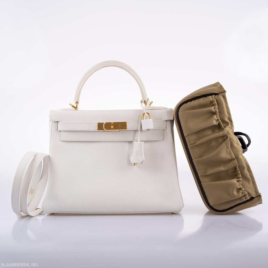 Hermes Kelly 28 Retourne White Epsom, product detail view 8