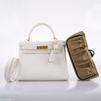 Hermes Kelly 28 Retourne White Epsom, product detail view 8