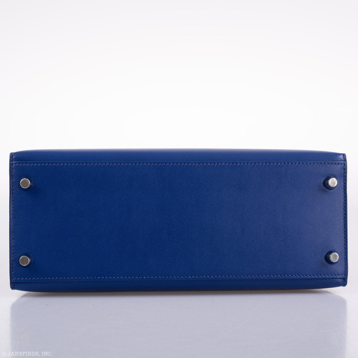 Hermes Kelly 28 Sellier Blue Electric Tadelakt, product detail view 9