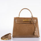 Hermes Kelly 28 Sellier Ficelle Alligator, product detail view 8