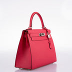 Hermes Kelly 28 Sellier Rose Extreme Epsom, back view