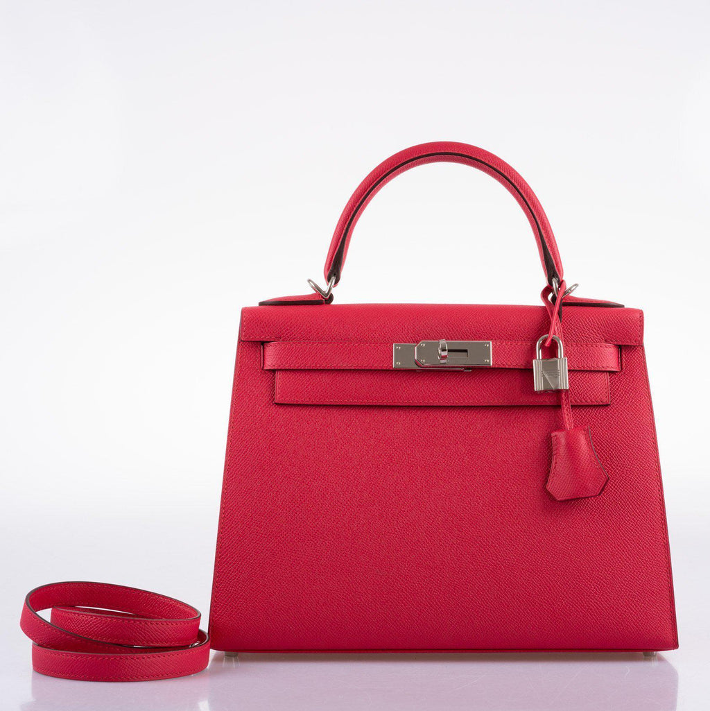 Hermes Kelly 28 Sellier Rose Extreme Epsom, product detail view 5