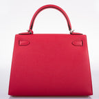 Hermes Kelly 28 Sellier Rose Extreme Epsom, product detail view 6