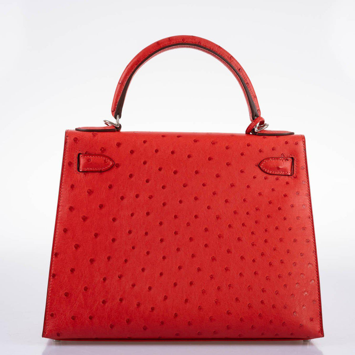 Hermes Kelly 28 Sellier Rouge Vif Ostrich, product detail view 6