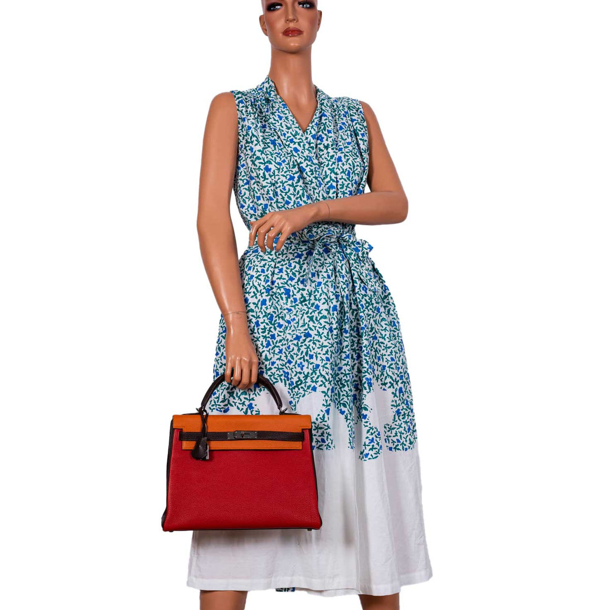 Hermes Kelly 32 Retourne Tri-Color, side view