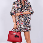 Hermes Kelly 32 Rouge Casaque Epsom, side view