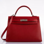 Hermes Kelly 32 Rouge Casaque Epsom, product detail view 5