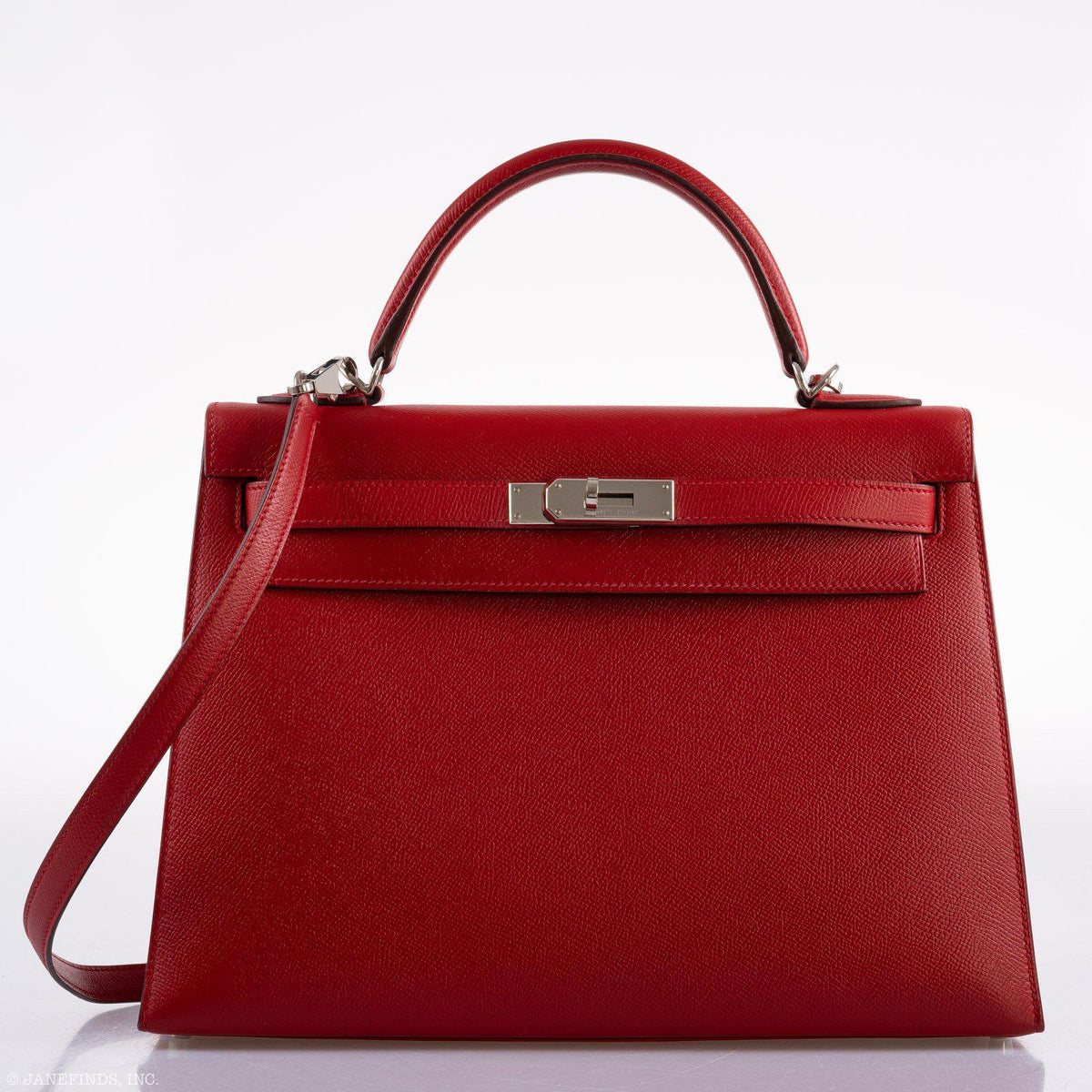 Hermes Kelly 32 Rouge Casaque Epsom, product detail view 5