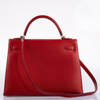 Hermes Kelly 32 Rouge Casaque Epsom, product detail view 6