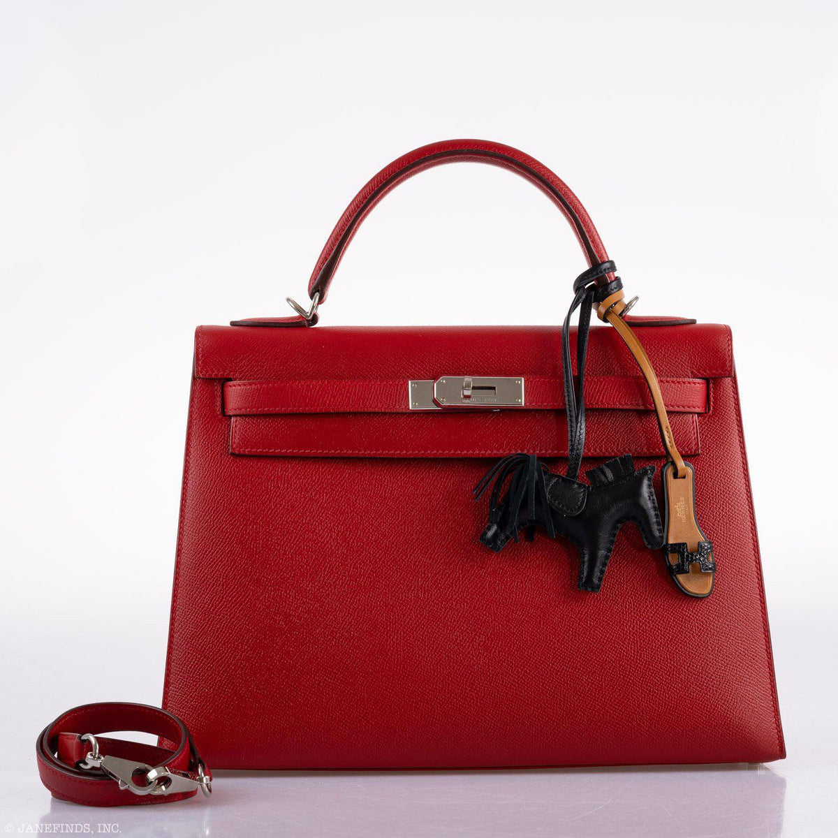Hermes Kelly 32 Rouge Casaque Epsom, product detail view 7