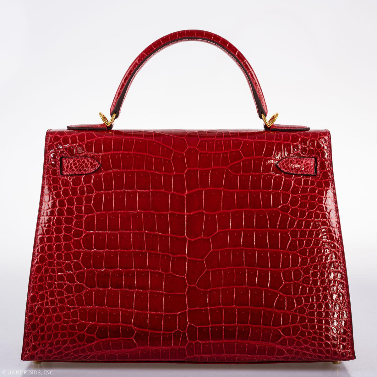 Hermes Kelly 32 Sellier Braise Porosus Crocodile, product detail view 5