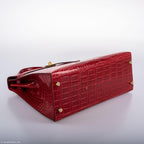 Hermes Kelly 32 Sellier Braise Porosus Crocodile, product detail view 6