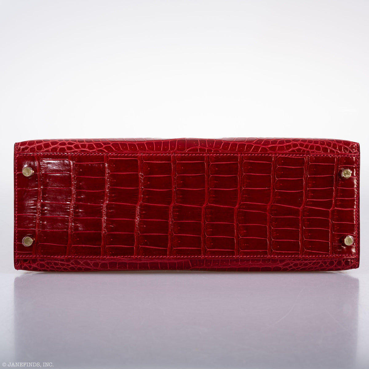 Hermes Kelly 32 Sellier Braise Porosus Crocodile, product detail view 9