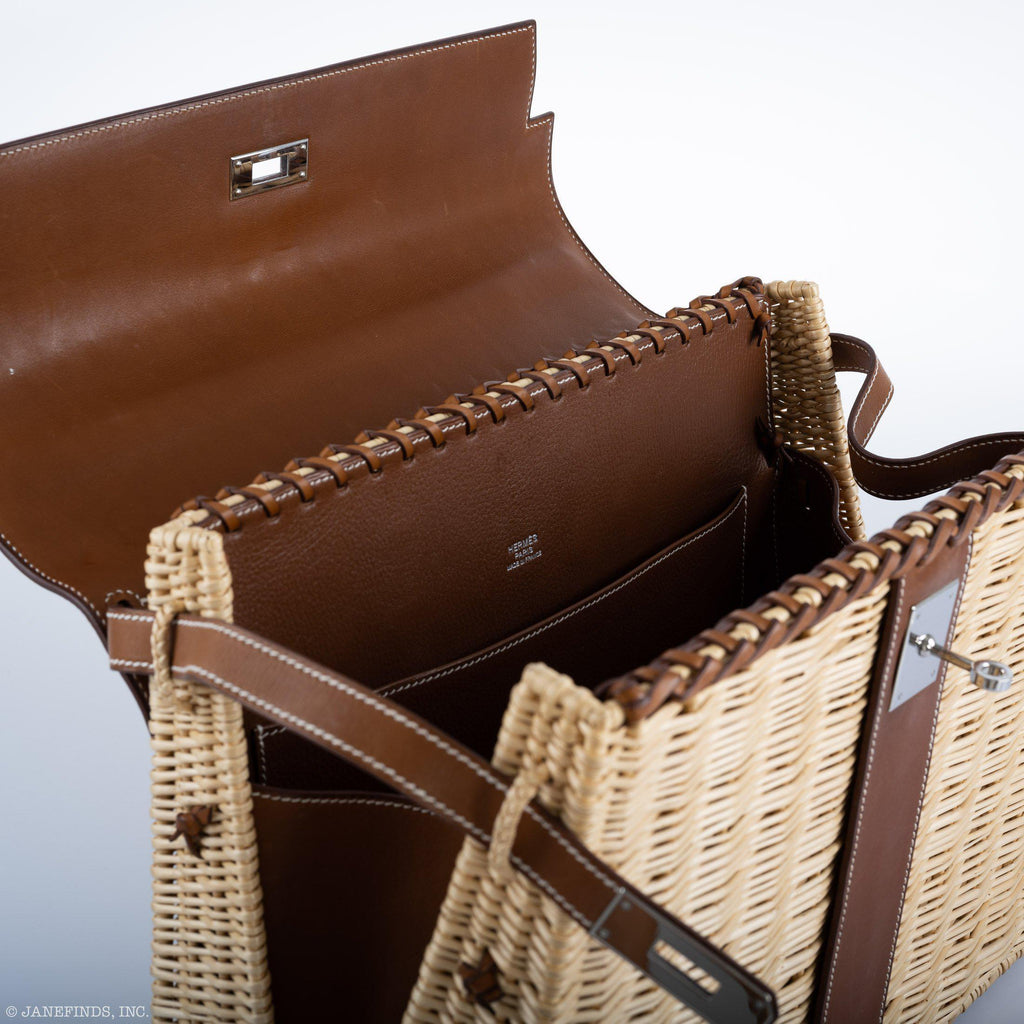 Hermes Kelly 35 Picnic Wicker Barenia