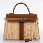 Hermes Kelly 35 Picnic Wicker Barenia