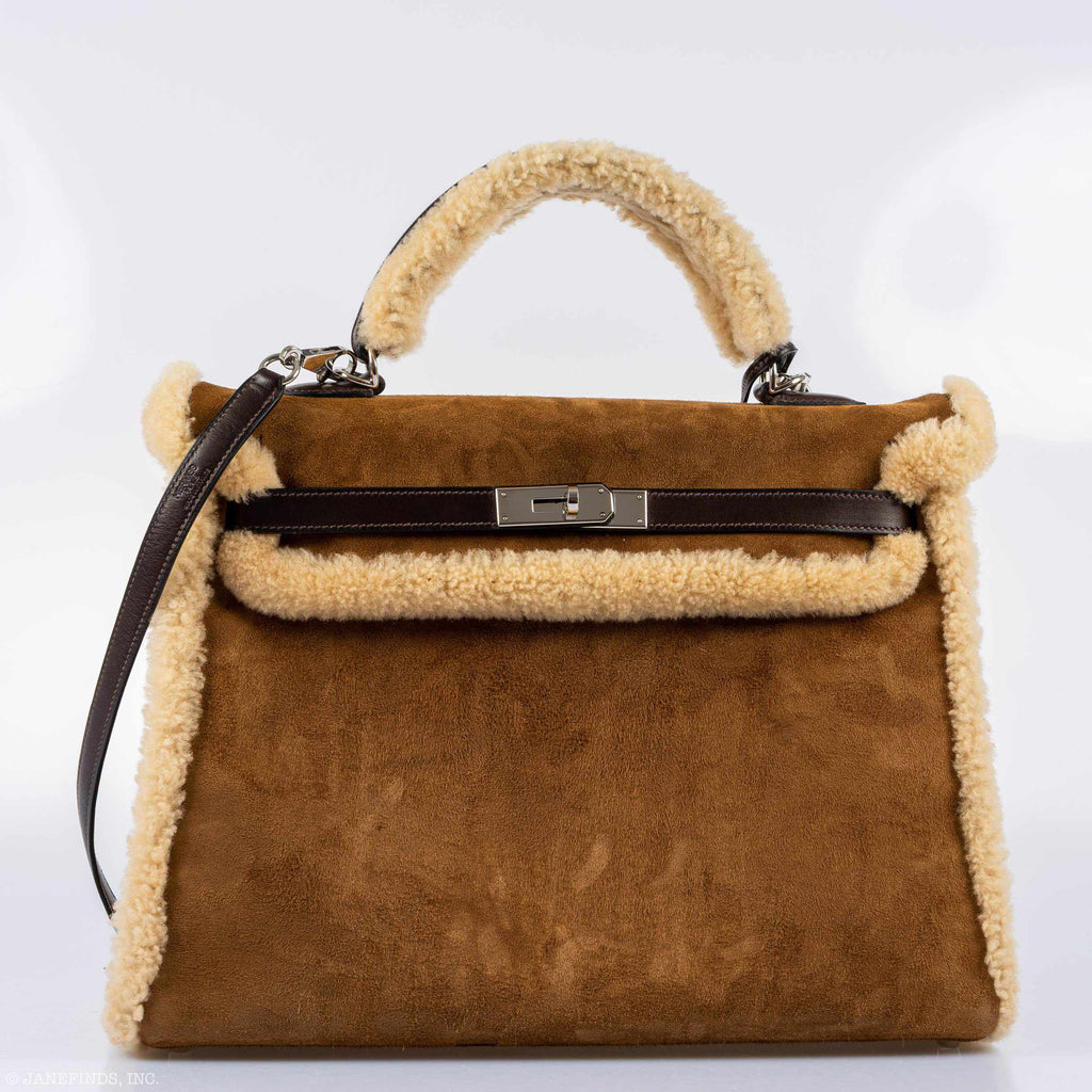 Hermes Kelly 35 Retourne Teddy Shearling, product detail view 6