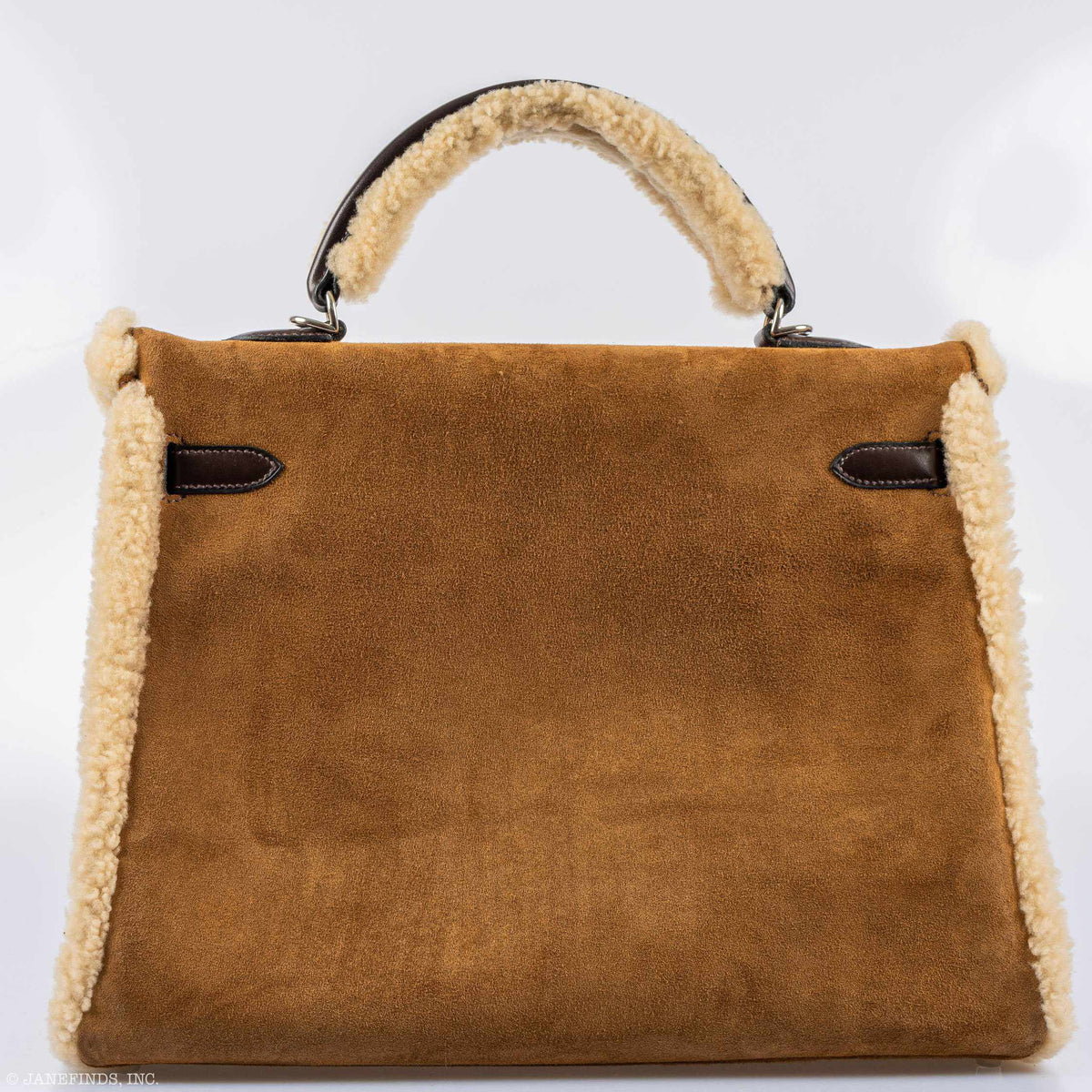 Hermes Kelly 35 Retourne Teddy Shearling, back view