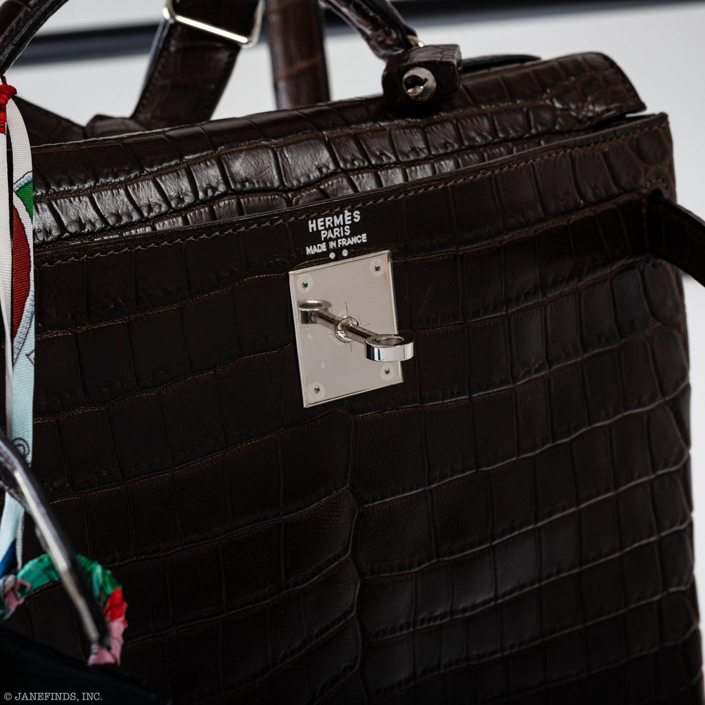 Hermes Kelly Ado 27 Matte Havane Nilo Crocodile