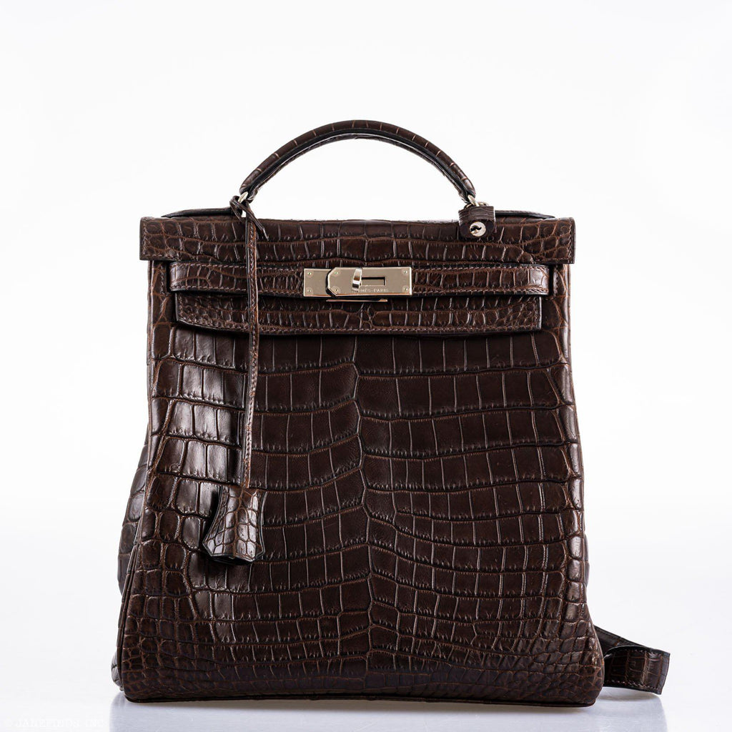 Hermes Kelly Ado 27 Matte Havane Nilo Crocodile