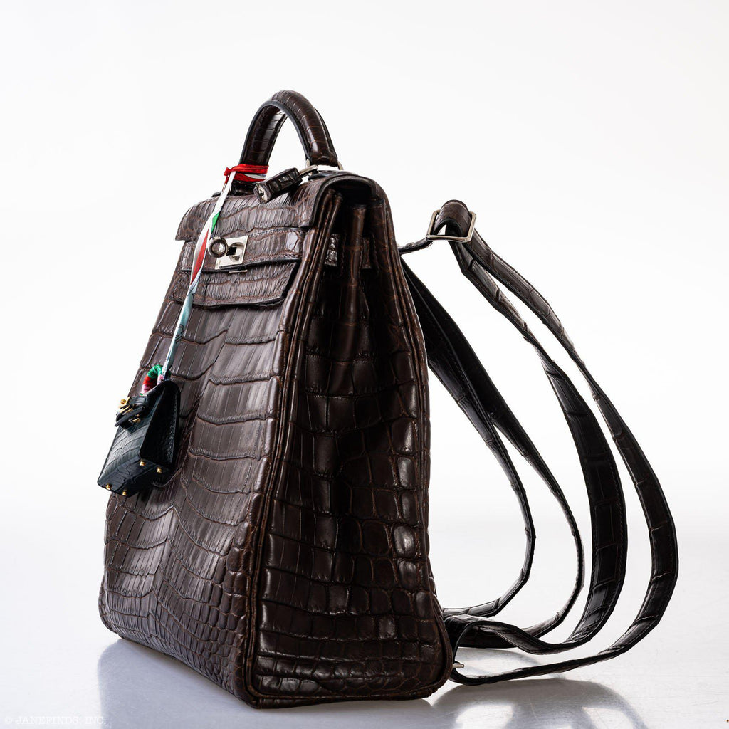 Hermes Kelly Ado 27 Matte Havane Nilo Crocodile