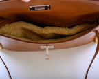 Hermes Teddy Kelly Clutch Barenia Leather & Mouton Shearling Palladium Hardware - 2007, K Square - hardware detail