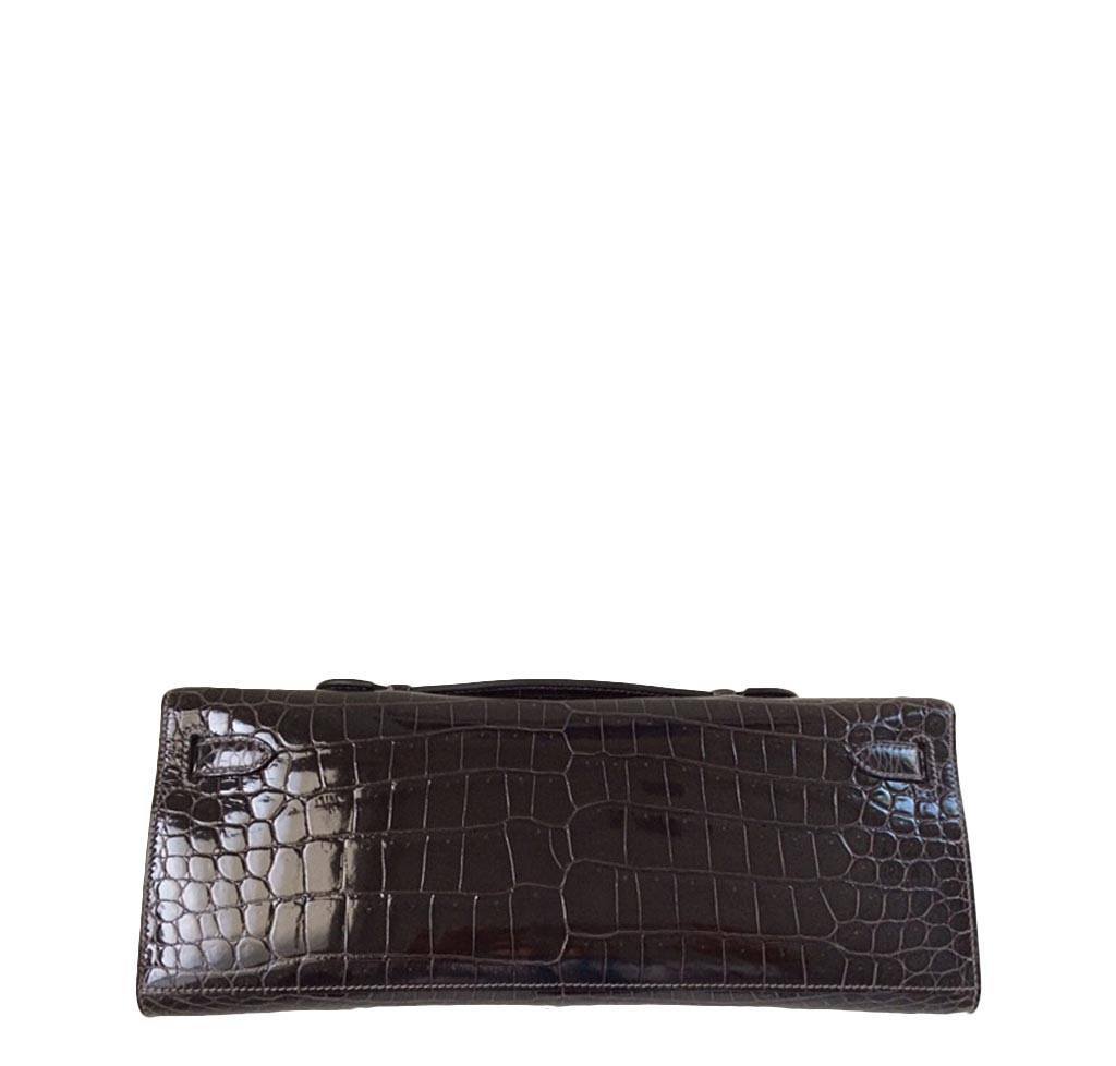 Hermès Kelly Cut Crocodile Graphite Bag