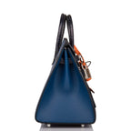 Hermes Bleu Sac Birkin Faubourg 20cm Palladium Hardware, back view