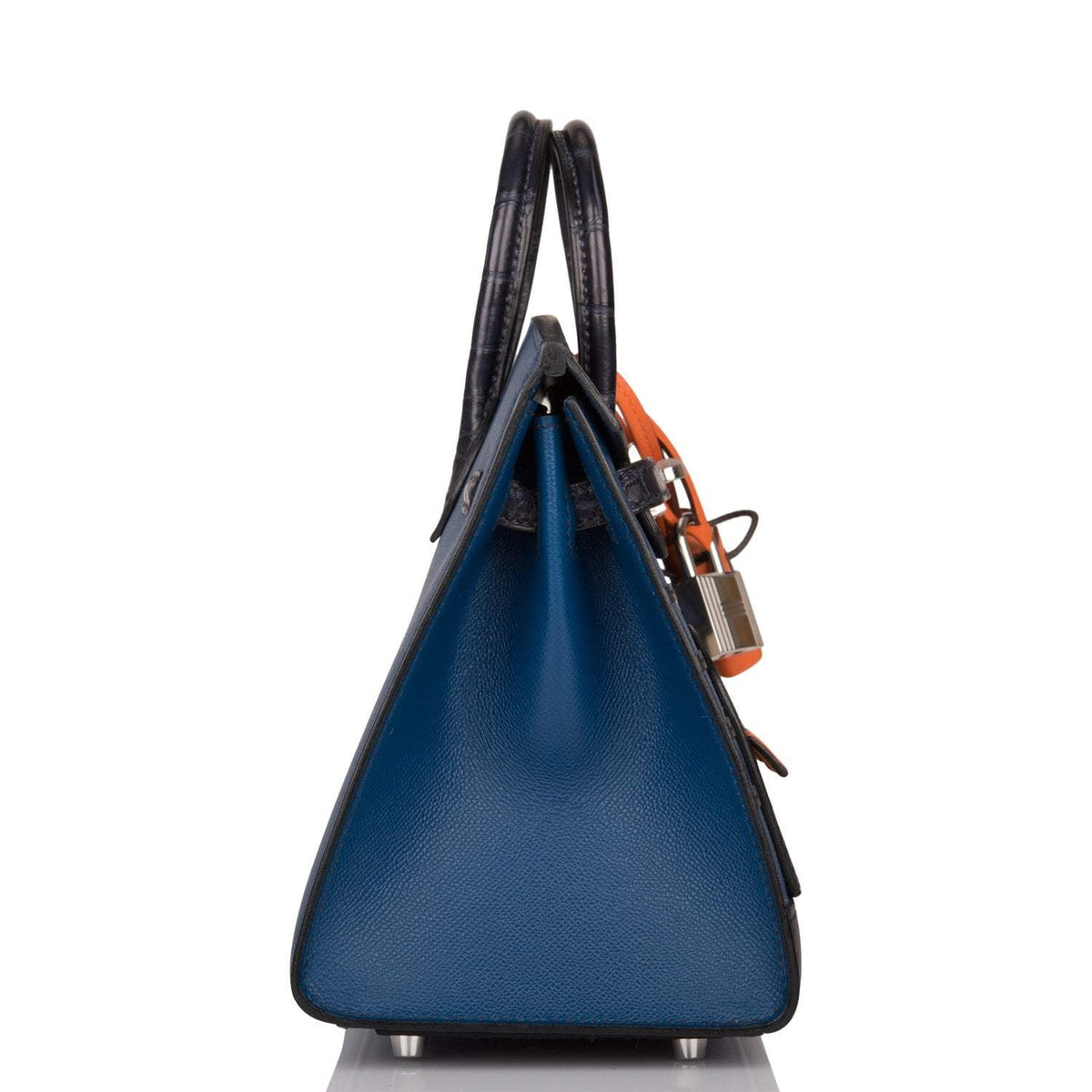 Hermes Bleu Sac Birkin Faubourg 20cm Palladium Hardware, back view