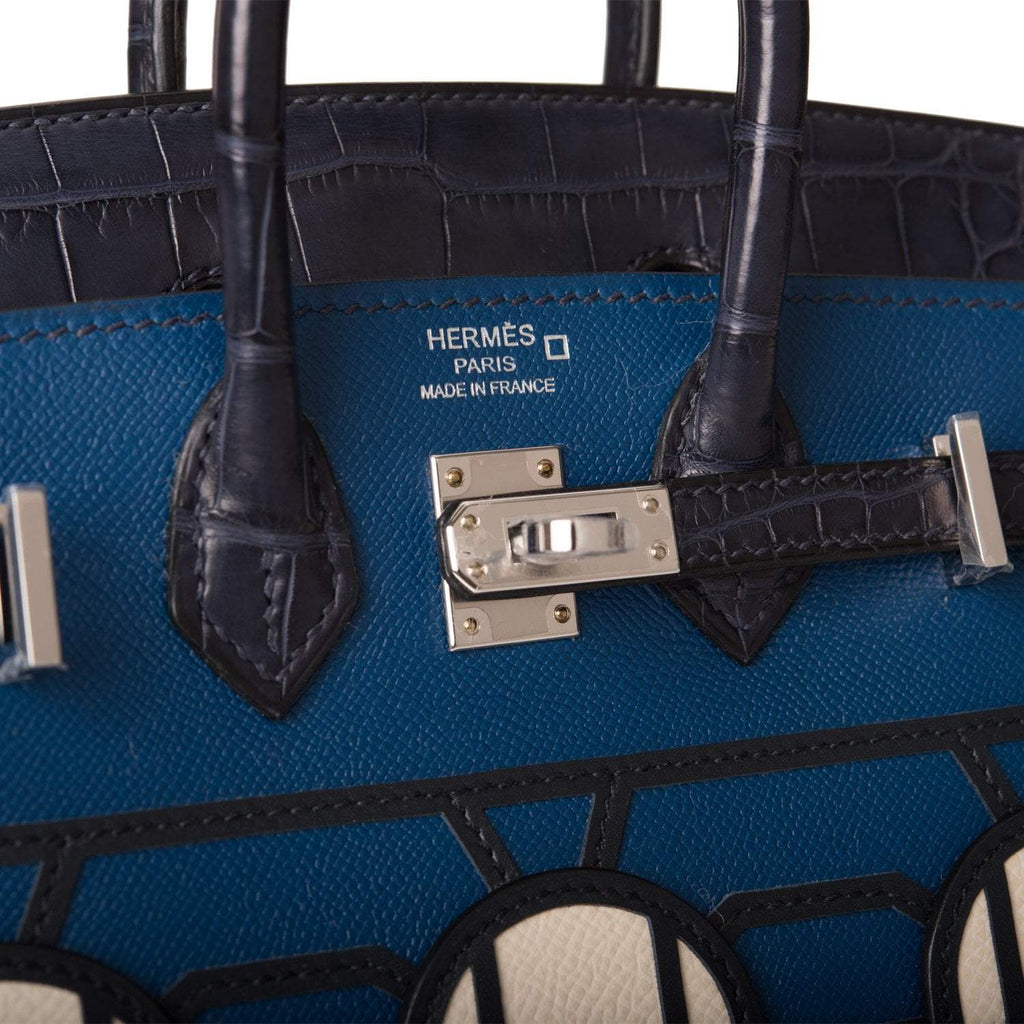 Hermes Bleu Sac Birkin Faubourg 20cm Palladium Hardware, product detail view 7