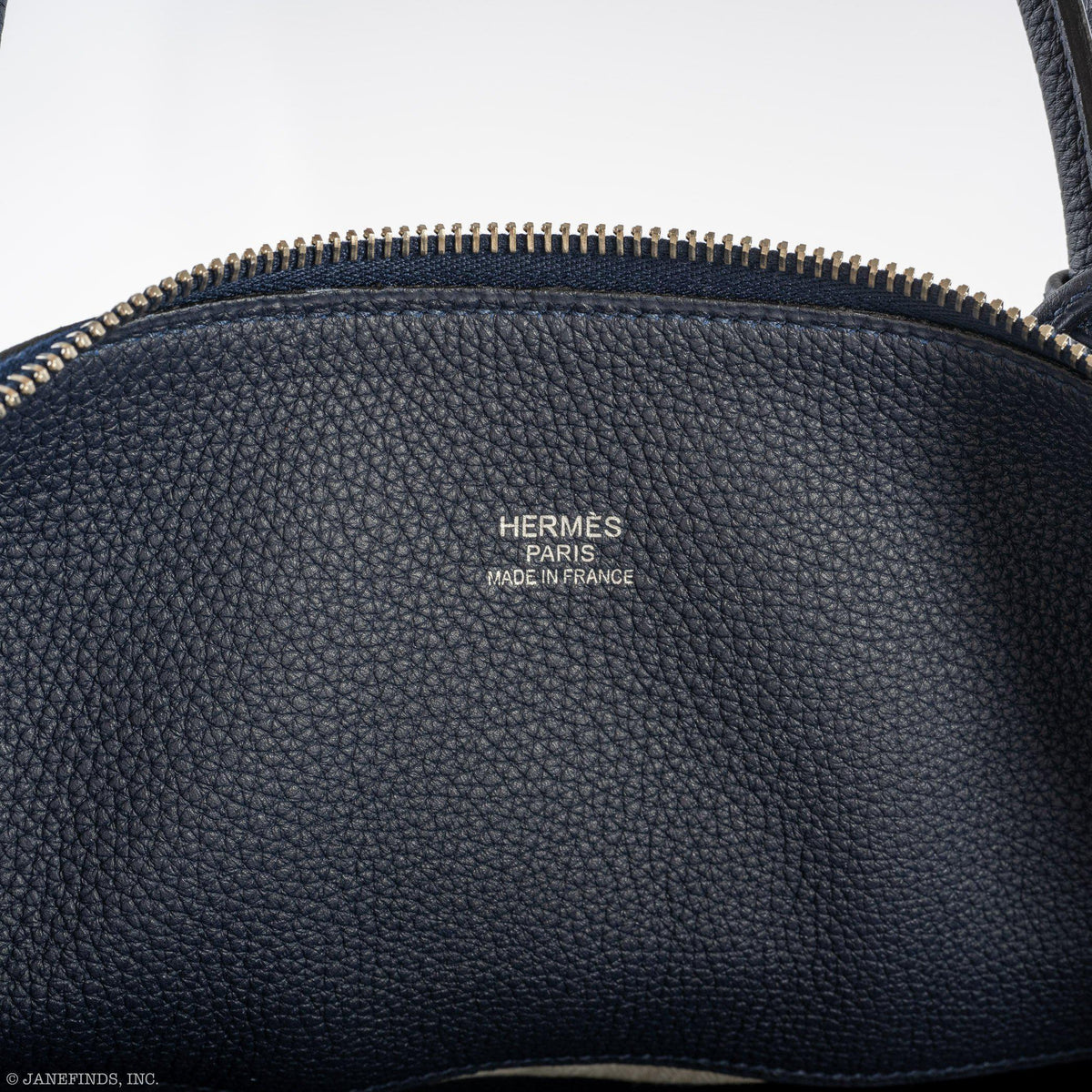 Hermes Bolide 40 Shark Indigo Blue Togo Bag Palladium Hardware, product detail view 12