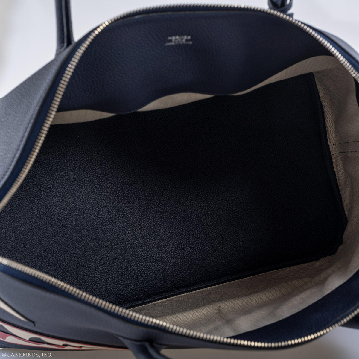 Hermes Bolide 40 Shark Indigo Blue Togo Bag Palladium Hardware, product detail view 13