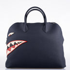 Hermes Bolide 40 Shark Indigo Blue Togo Bag Palladium Hardware, product detail view 15