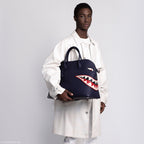 Hermes Bolide 40 Shark Indigo Blue Togo Bag Palladium Hardware, back view