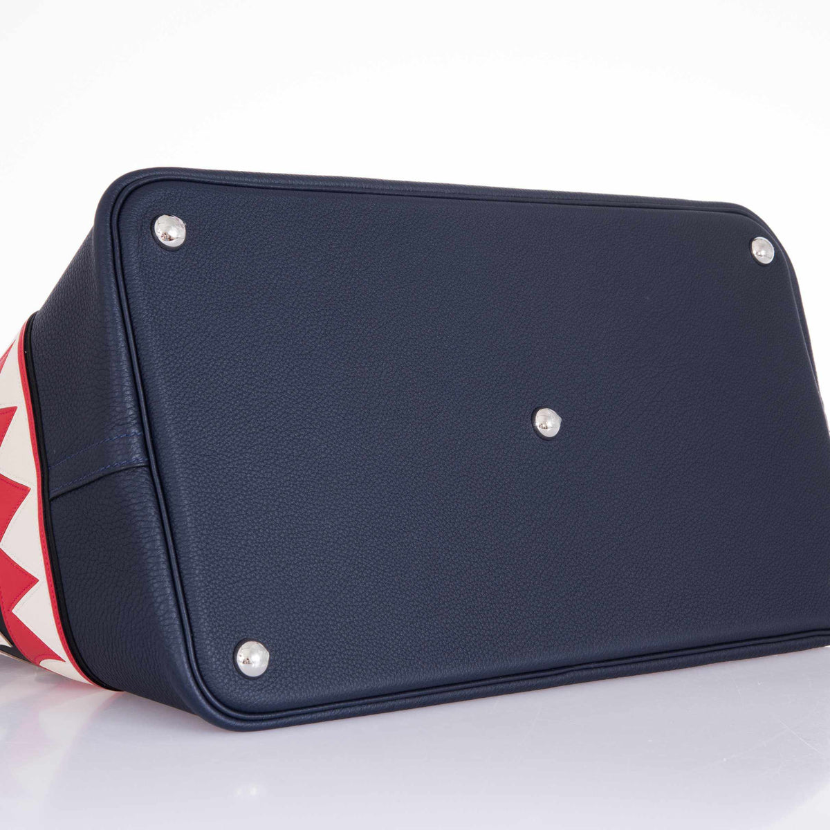 Hermes Bolide 40 Shark Indigo Blue Togo Bag Palladium Hardware, product detail view 6