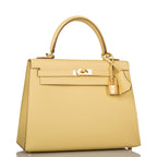 Hermes Kelly 25 Sellier Jaune Poussin